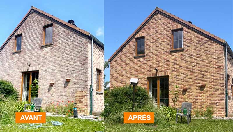 Ravalement peinture façade F MOUCHE TOITURE peintre en Belgique :  Ravalement peinture façade : nettoyage, démoussage, traitement anti mousse, ravalement peinture et imperméabilisation façade : intervention en BELGIQUE: région Flamande, Wallonne et Bruxelles….