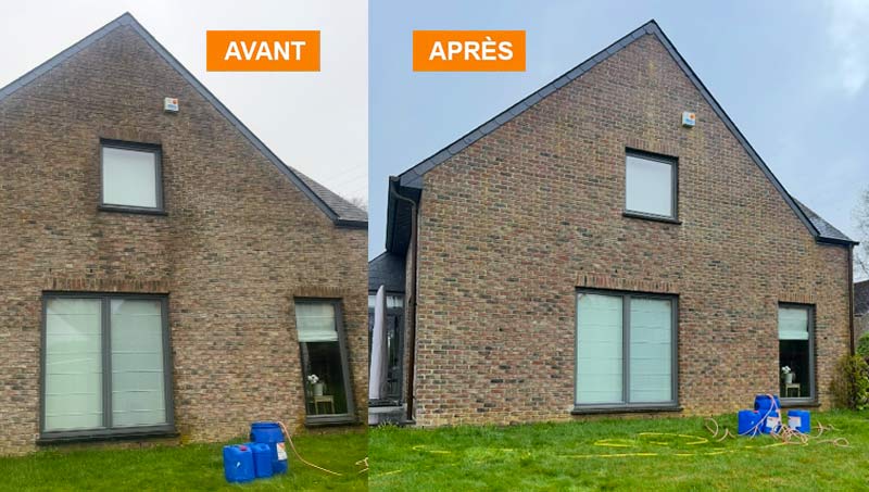 Ravalement peinture façade F MOUCHE TOITURE peintre en Belgique :  Ravalement peinture façade : nettoyage, démoussage, traitement anti mousse, ravalement peinture et imperméabilisation façade : intervention en BELGIQUE: région Flamande, Wallonne et Bruxelles….